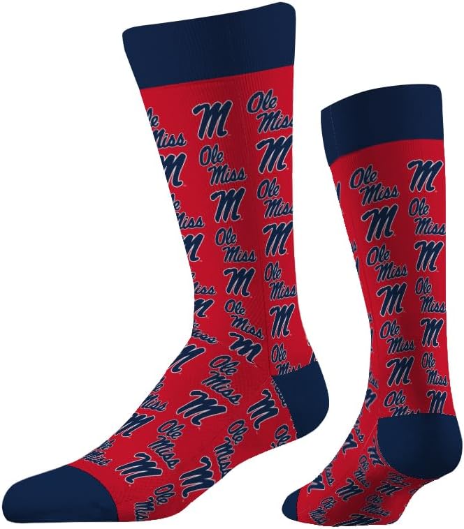 Strideline Store NCAA Mens Repeat Logo Dress Socks-Team Colors-One Size Fits Most -M/L (8-12) - Image 1